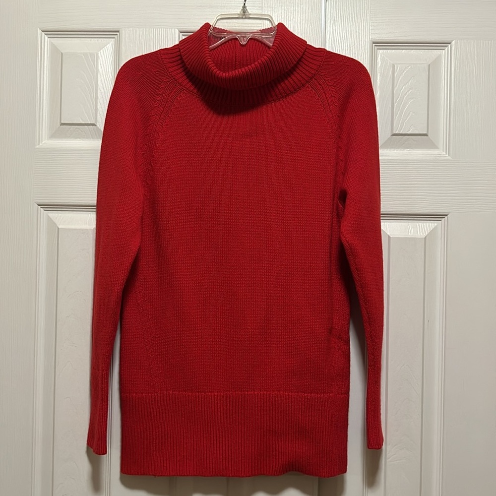 Babaton Aritzia Red Chunky Turtleneck Wool Cashmere Blend - Size Small